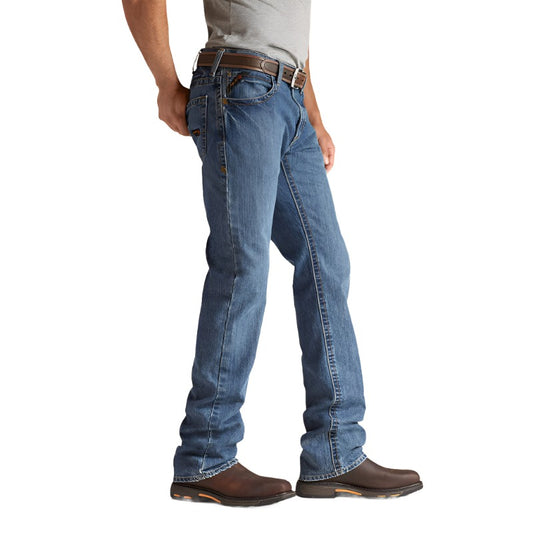 Ariat FR M4 Relaxed Basic Boot Cut Style Jean Side View.