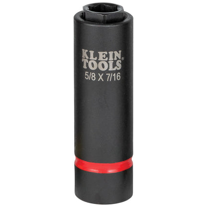 Klein 2-in-1 Impact Socket Set, 6 Pieces, 6 point - 5/8 x 7/16-Inch