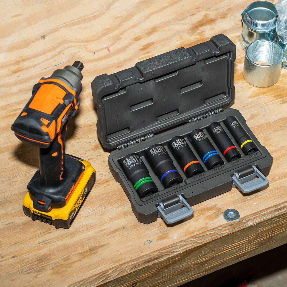 Klein 2-In-1 Slotted Impact Socket Set w/case