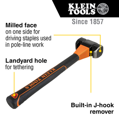 Klein Milled Face Lineman's Hammer - 809-36MF