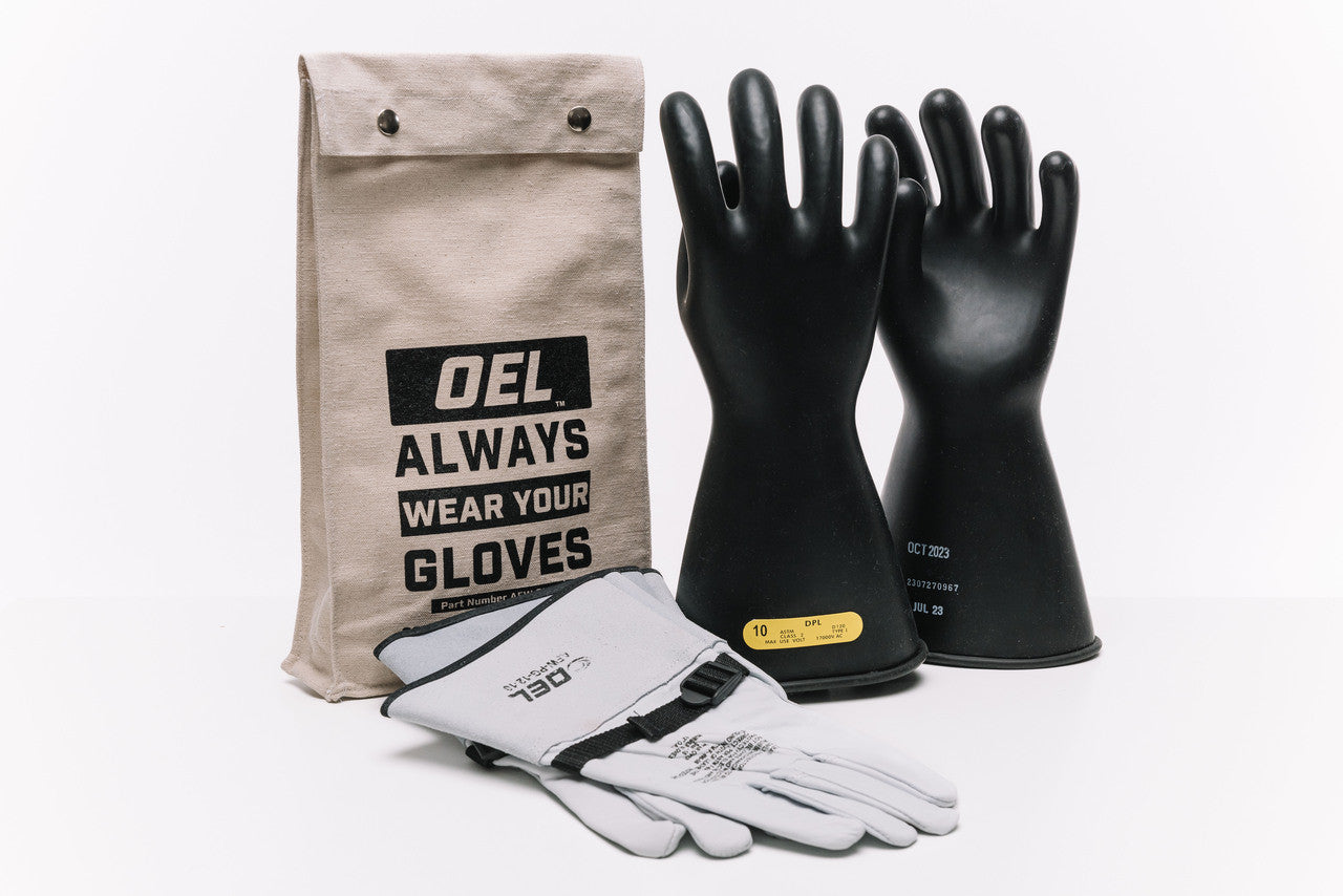 OEL Class 2 Rubber Glove Kit 14" - IRG-2-14-BK