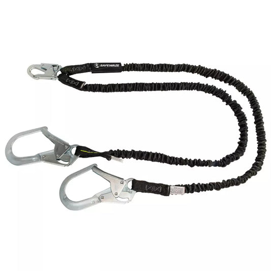 Safewaze Twin Leg 6' Shock Lanyard with Rebar Hooks - FS586