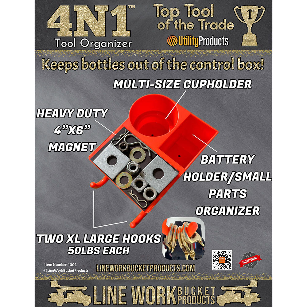 Line Work Bucket 4N1 Tool Organizer W/ Magnet - 1002