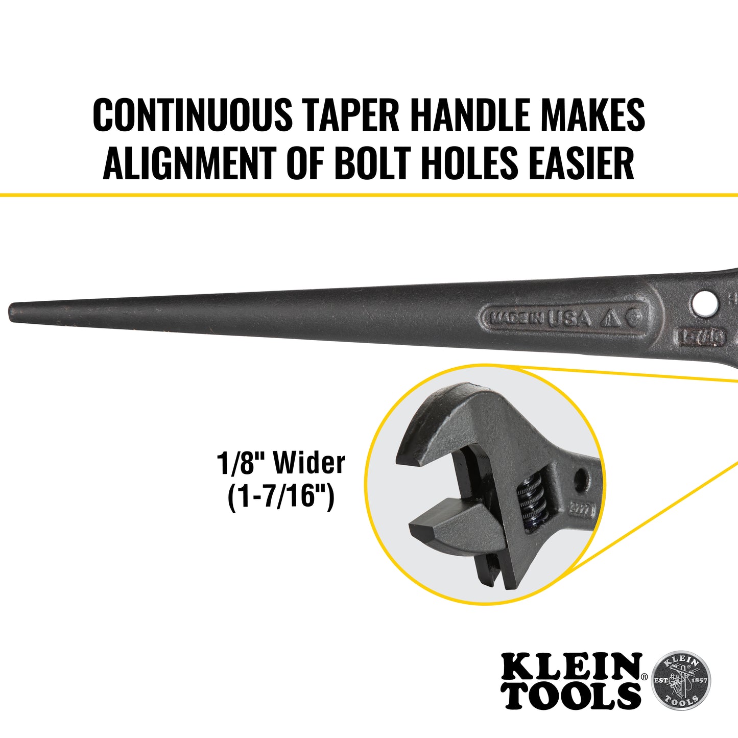 Klein 10'' Adjustable-Head Spud Wrench- 3227