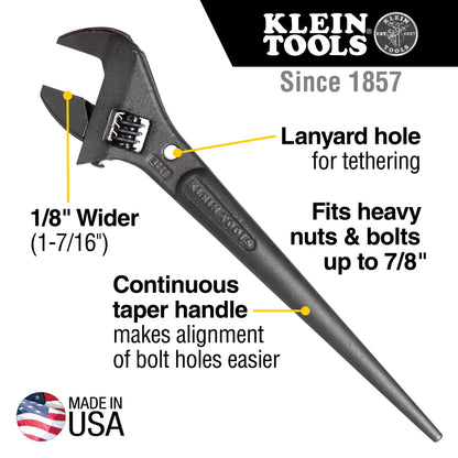 Klein 10'' Adjustable-Head Spud Wrench- 3227