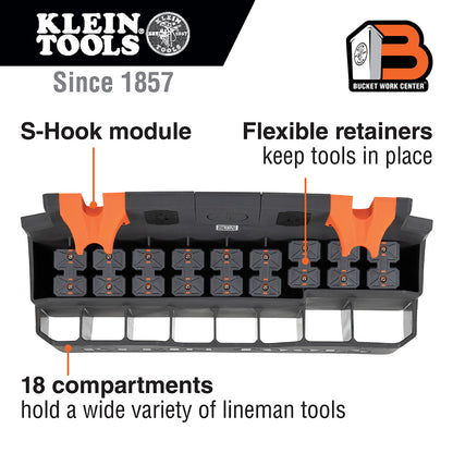 Klein Hard Tool S-Hook Storage Module 18 Compartments