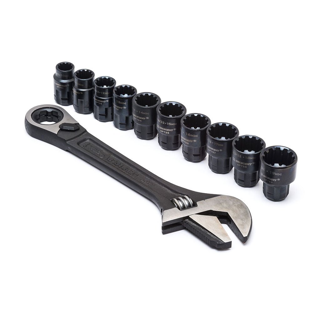 Crescent Pass - Thru Adjustable Wrench Set w/Spline Sockets - CPTAW8 - J.L. Matthews Co., Inc.