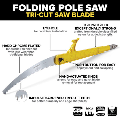 Folding Pole Saw Head with 13 in. Barracuda Tri-Cut Saw Blade