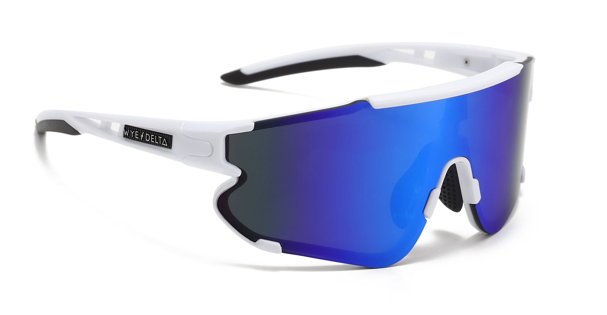 Wye Delta Z87+ HiViz White Deep Blue Mirror Sunshades