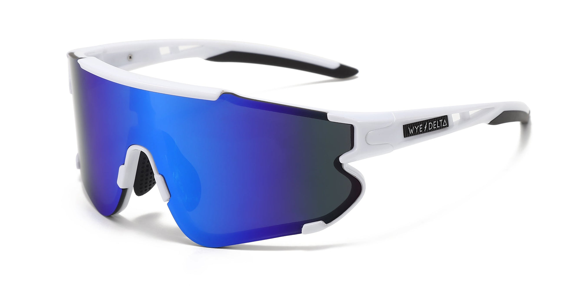 Wye Delta Z87+ HiViz White Deep Blue Mirror Safety Sunglasses 