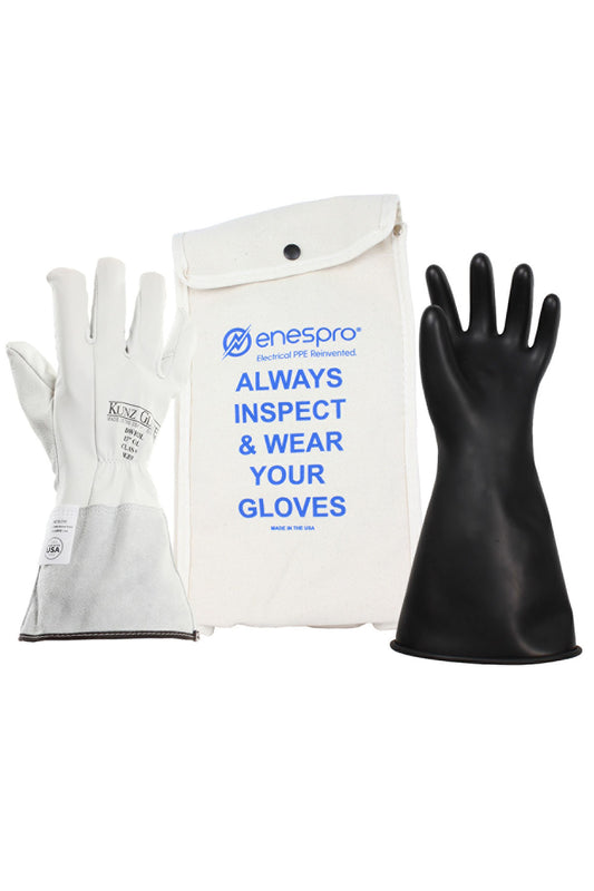 NSA Rubber Glove Kit 14" Class 0 Voltage Gloves KITGC0B__14