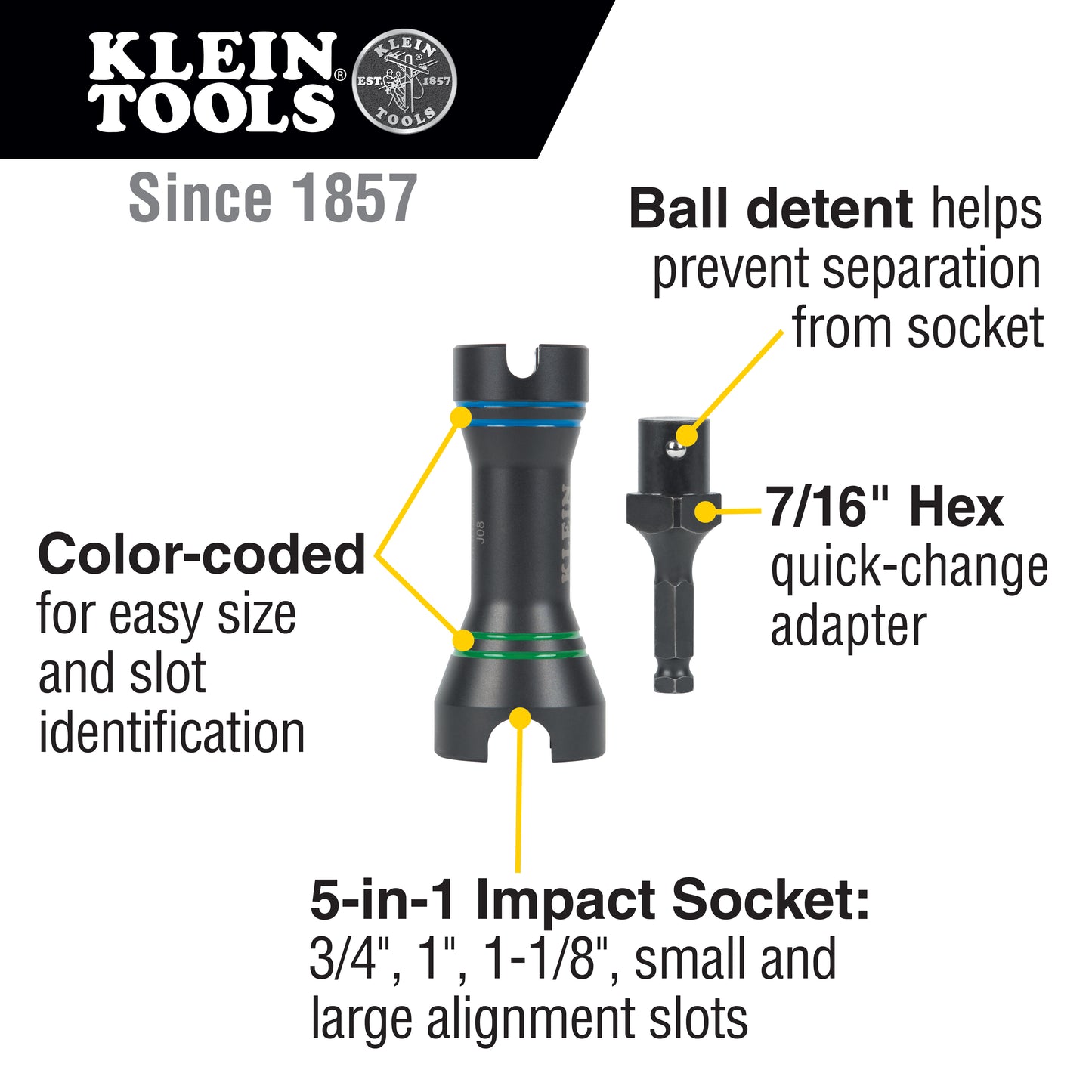 Klein Tools 4 pieces Mini Impact Socket Set