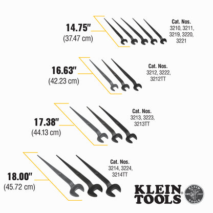 Klein Tools Construction Spud Wrench, 3/4'' Bolt for U.S. Heavy Nut with Tether Hole - 3212TT