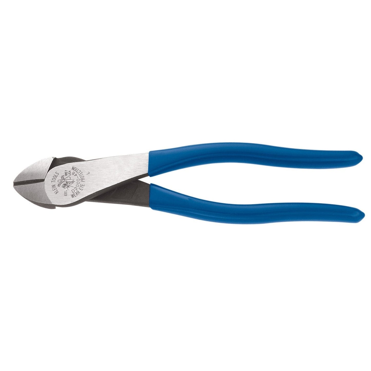 Klein 8'' High-Leverage Diagonal-Cutting Pliers - Angled Head, Heavy-Duty Cutting - D2000-48 Pliers Klein Tools 