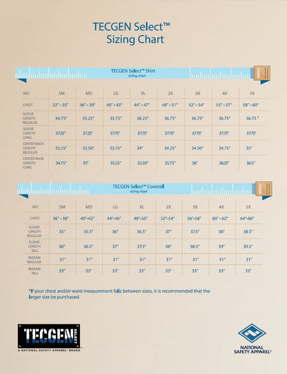 NSA TECGEN Select™ FR Coverall TCG021208XLRG Clothing National Safety Apparel 