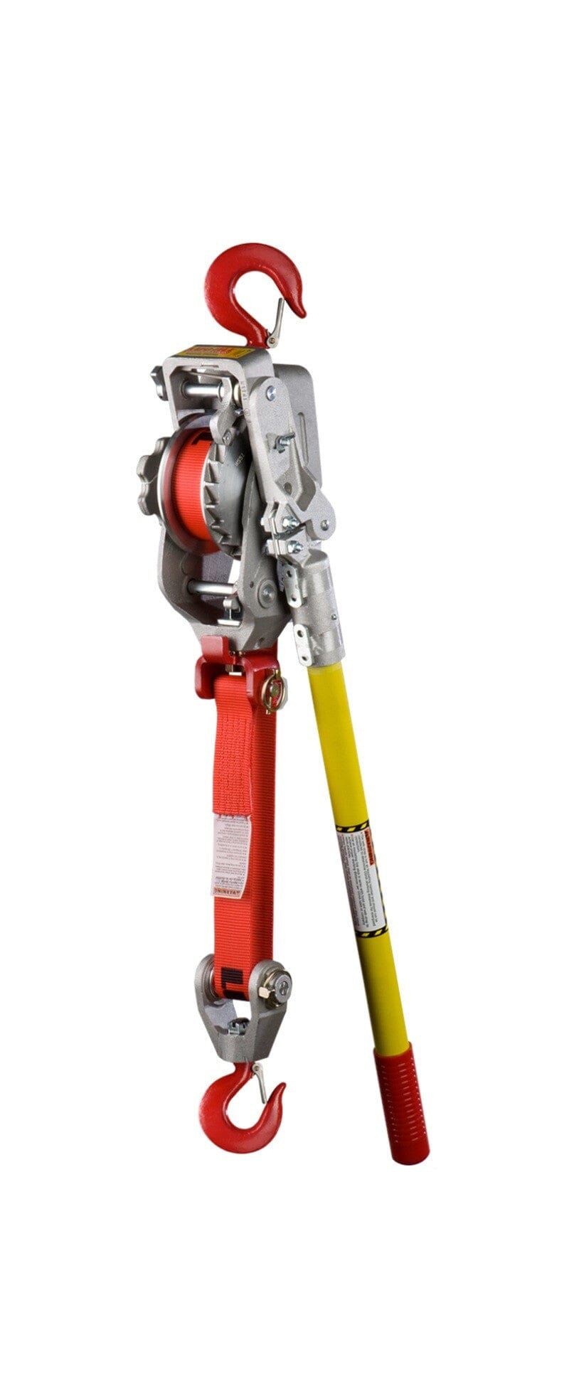 Lug-All 1-1/2 Ton Web Red Strap w/Ratchet Winch Hoist- 25-A