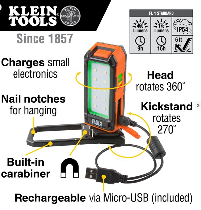 Klein Rechargeable Personal Worklight - 56403 Lighting Klein Tools 