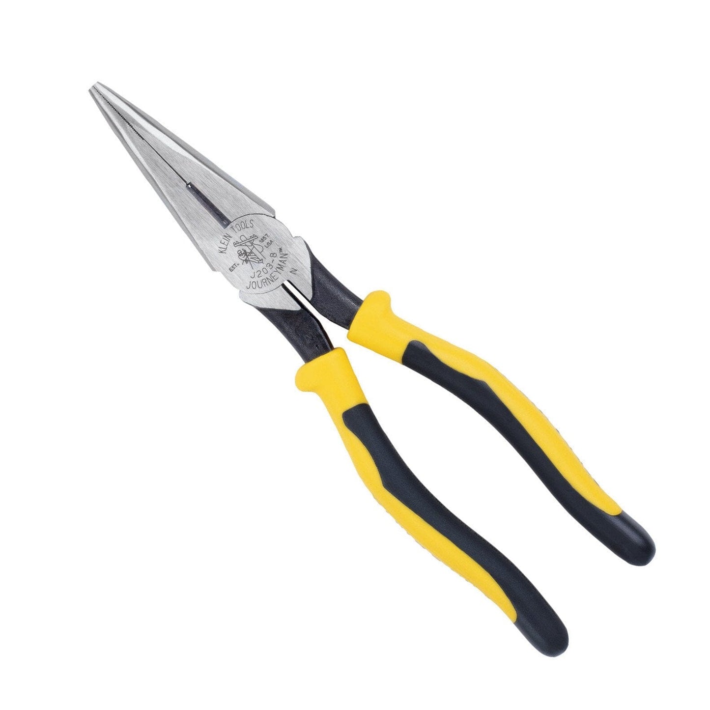 Klein 8'' Journeyman Heavy-Duty Long-Nose Pliers Side-Cutting - J203-8 Pliers Klein Tools 