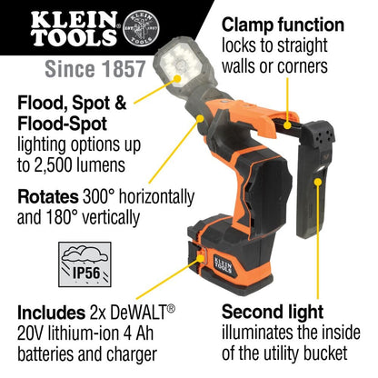 Klein- Cordless Utility LED Light Kit - BAT20UBL1 Lighting Klein Tools 