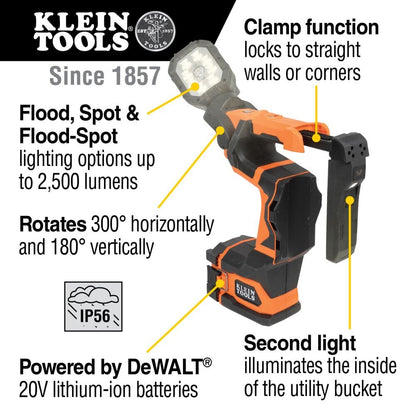 Klein- Cordless Utility LED Light (Tool Only)- BAT20UBL Lighting Klein Tools 