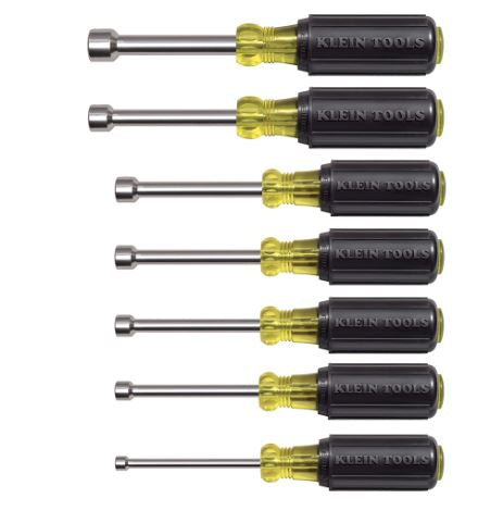 Klein Magnetic Nut Driver Set 3-Inch Shaft, 7 Piece - 631M Nut Drivers Klein Tools 