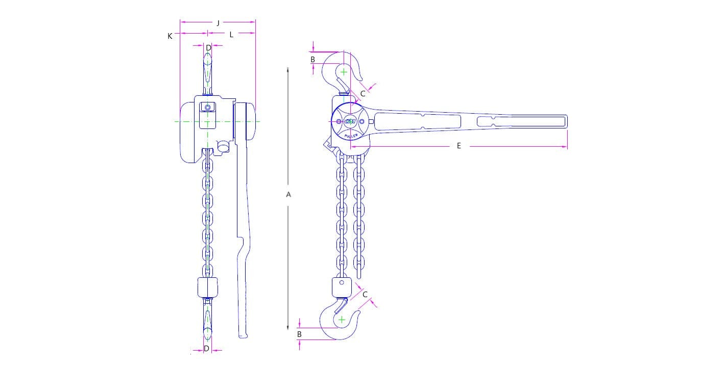 Columbus McKinnon Coffing Chain Hoist 1 1/2 Ton - 640-4045 Hoists Columbus McKinnon 