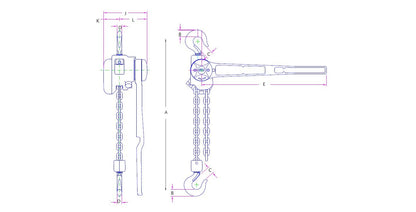 Columbus McKinnon Coffing Chain Hoist 1 1/2 Ton - 640-4045 Hoists Columbus McKinnon 