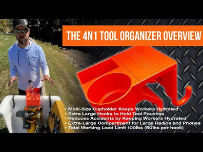 Line Work Bucket 4N1 Tool Organizer W/ Magnet - 1002