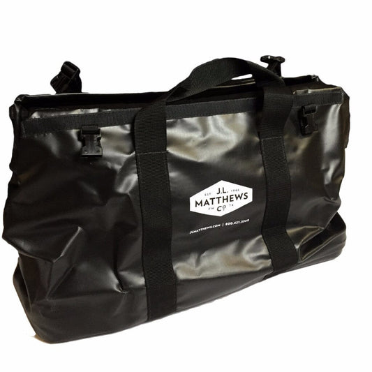 J.L. Matthews Big Mouth Black Vinyl Tool Bag W/ Roll - Up Rain Flap - 62 - 660 - J.L. Matthews Co., Inc.